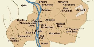 Karta över kairo och omgivande områden