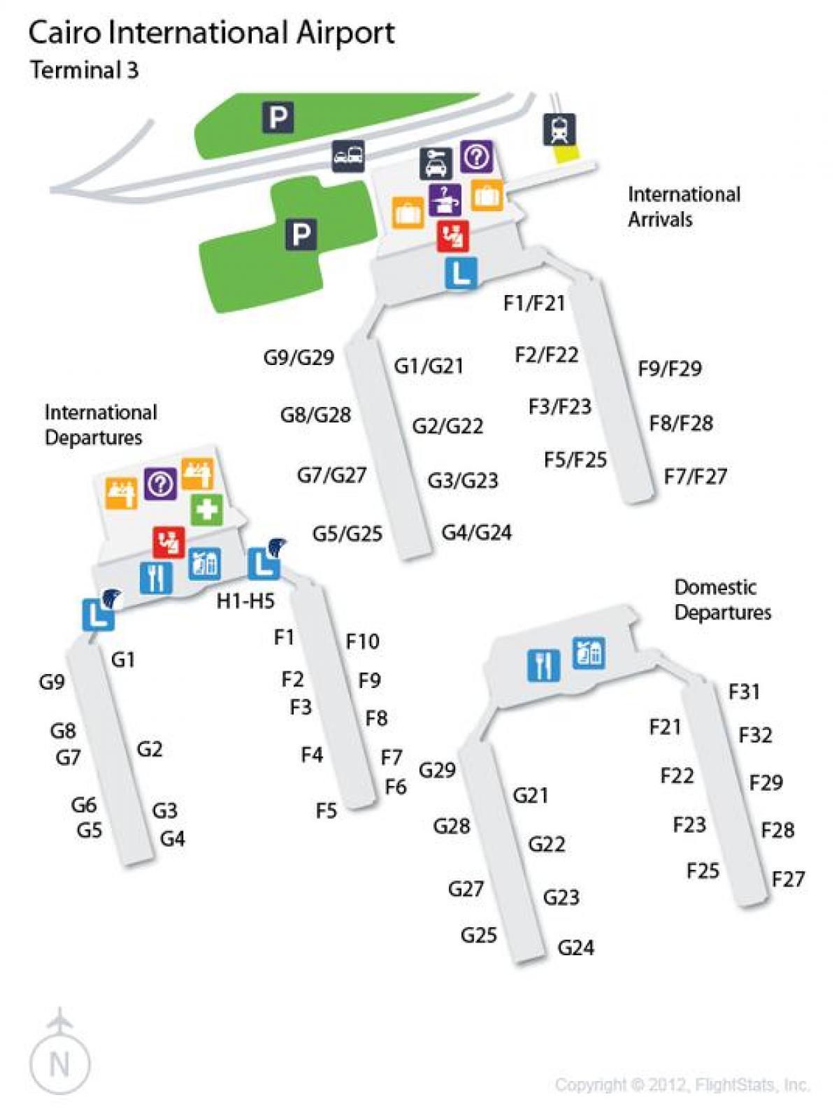Karta över kairo flygplats terminal